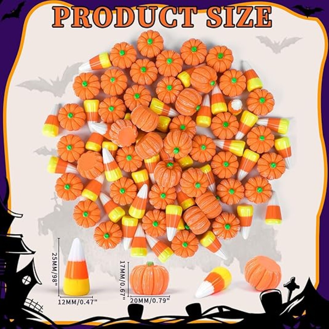 Candy Corn Mini Resin Charms Small Ornaments for Halloween Decorations DIY Craft Making